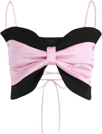 black and pink bow top