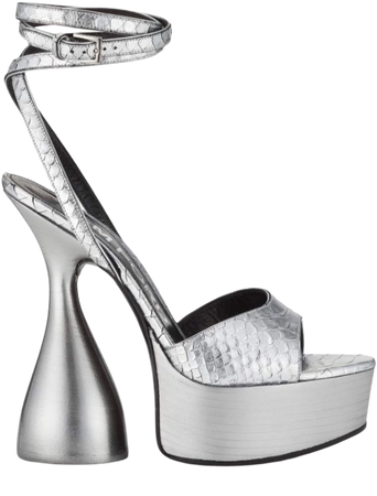 silver Tomford disco heel