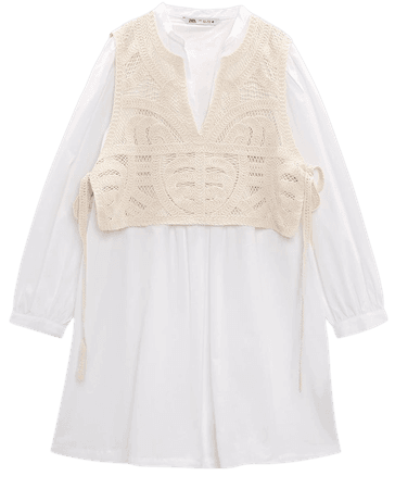 COMBINATION SHORT DRESS - Oyster White | ZARA United States