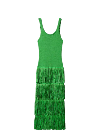 Knitted dress with fringe design - Women | Mango USA