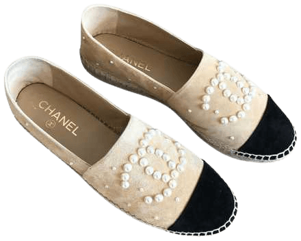 Chanel Beige / Black Pearl Espadrille Flats Size EU 40 (Approx. US 10) Regular (M, B) - Tradesy