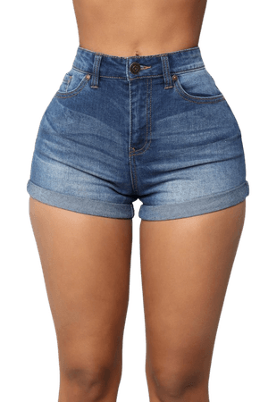 Try To Keep Up Denim Shorts - Dark Denim – Fashion Nova