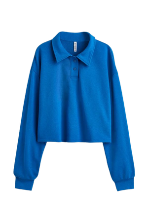 Rugby Crop Shirt - Blue - Ladies | H&M US