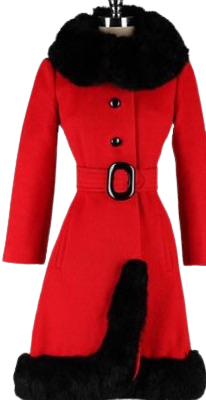 red and black coat