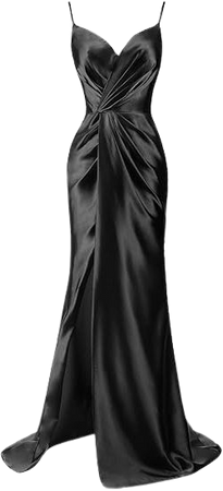 Monalia Women Spaghetti Satin Long Dresses High Slit Evening Cocktail Prom Gowns at Amazon Women’s Clothing store