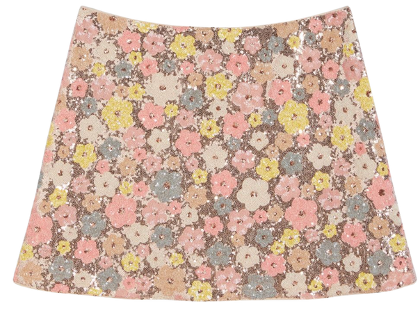 Sequins Floral Mini Skirt Curve & Plus - Cider