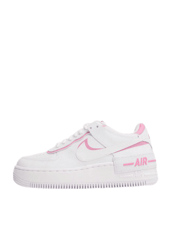 Nike Air Force 1 Shadow White And Pink Trainers | ASOS