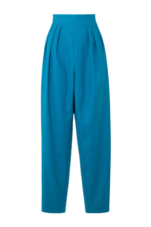 Turquoise Cotton-blend gabardine tapered pants | The Attico | NET-A-PORTER