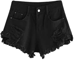 MakeMeChic Women's Cutoff Pocket Distressed Ripped Jean Denim Shorts at Amazon Women’s Clothing store