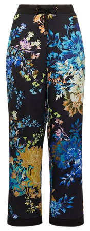 Floral Garden Satin Nightwear Trouser | Karen Millen