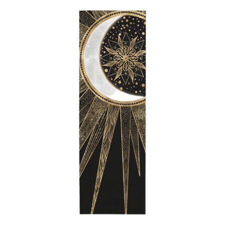 Elegant Gold Doodles Sun Moon Mandala Black Design Yoga Mat | Zazzle.com