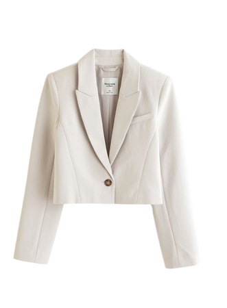 Women's Premium Crepe Cropped Blazer | Women's Coats & Jackets | Abercrombie.com