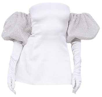 white dress with gloves png