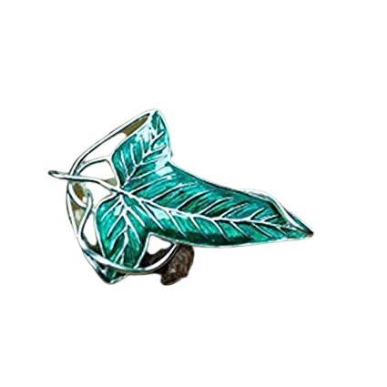 Amazon.com: Lord of the Rings Elven Leaf Brooch Green Leaf Clasp Pin Silver + Enamel: Toys & Games