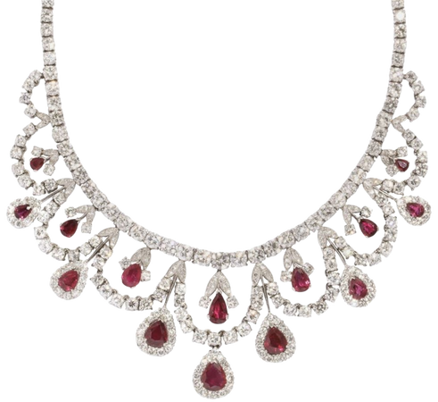 ruby necklace pink red