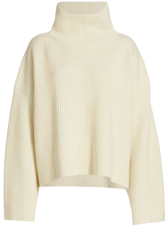 Shop Totême Boxy Ribbed Turtleneck Sweater | Saks Fifth Avenue