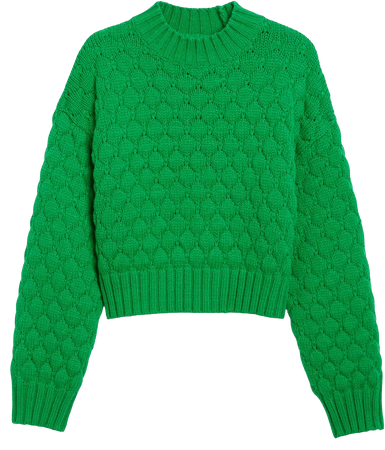 Green oversized knit sweater - Bright green - Monki WW