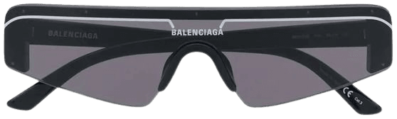 Balenciaga ski rectangle glasses black | Atterley