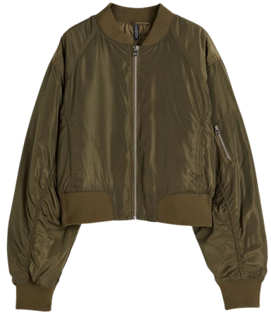Bomber Jacket - Dark khaki green - Ladies | H&M US