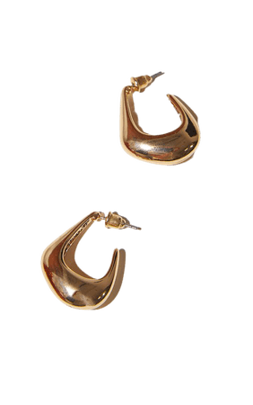 Gold Mini Oval Earrings | PrettyLittleThing USA