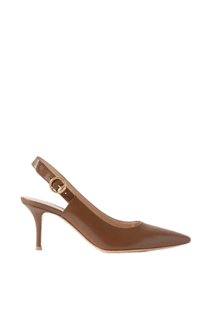 70 Leather Slingback Pumps - Brown