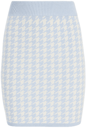 Blue Houndstooth Mini Sweater Skirt | Express