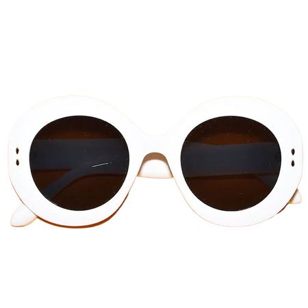 white 60s twiggy sunglasses