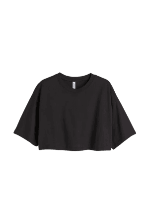 Crop T-shirt - Black - Ladies | H&M US