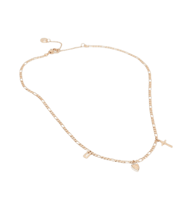 ALLSAINTS US: Womens Andra Charm Necklace (warm_brass_silver)