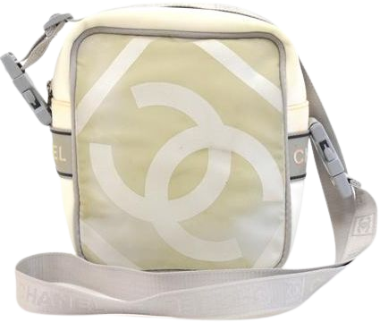Chanel Sports Line Gray & Shoulder White Nylon Cross Body Bag - Tradesy