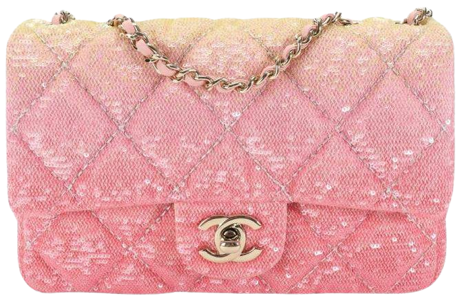 chanel sequin pink bag