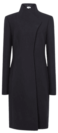 Mia Navy Wool Blend Double Breasted Coat – REISS