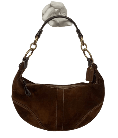 suede coach brown purse