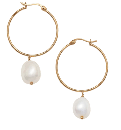 Organic Pearl Large Hoops | Mejuri