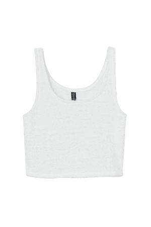 Cropped Tank Top - White - Ladies | H&M US