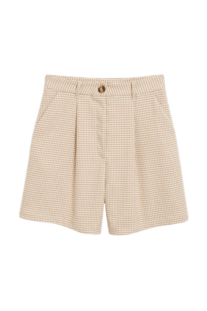 Houndstooth bermuda shorts - Beige - Shorts - Monki WW