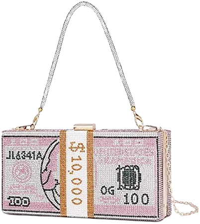 Covelin Dollar Clutch Purse for Women from, Rhinestone Evening Handbag Money Bag Pink: Handbags: Amazon.com