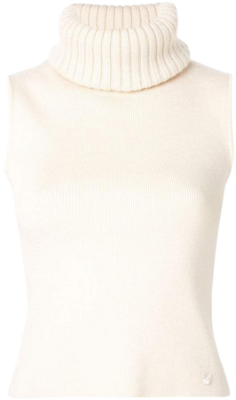 Pre-Owned turtle neck sleeveless knit top