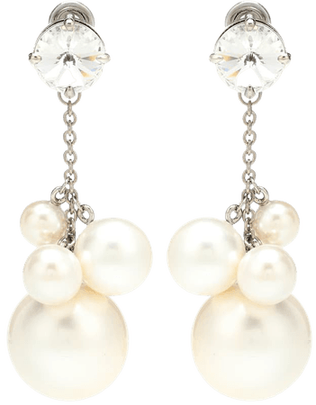 Faux Pearl And Crystal Earrings | Miu Miu - mytheresa.com
