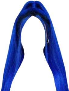 Long Blue Hair High Ponytail Half Up
