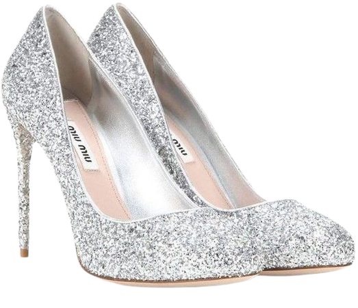 Silver Glitter Heels