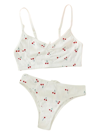 cherries bra panties underwear set