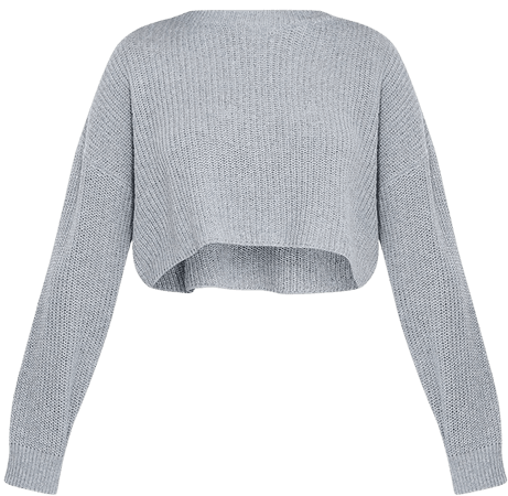 Lemon Basic Crew Neck Crop Jumper | Knitwear | PrettyLittleThing USA