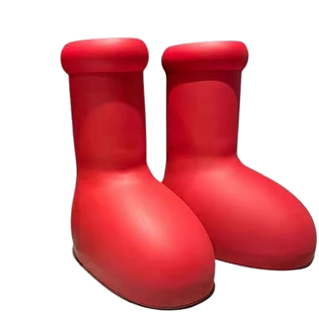 Amazon.com | Big Red Boots for Women Men, EVA Material Boy Cartoon Rubber Fashion Trend Rain Boot, Cute Funny Anime Creative Waterproof Round Toe Shoes For Parties Shooting Props | Rain