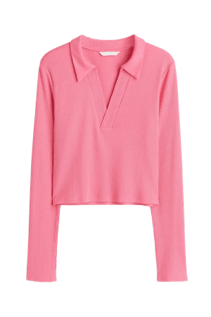 Ribbed Top - Pink - Ladies | H&M US