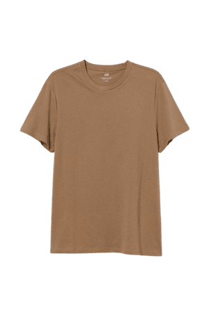 Regular Fit Crew-neck T-shirt - Dark beige - Men | H&M US