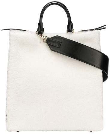 shearling tote bag