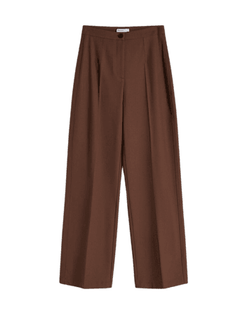 Wide-leg pants with back pocket - Pants - Woman | Bershka