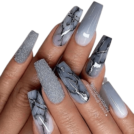 Autumn nails grey dark