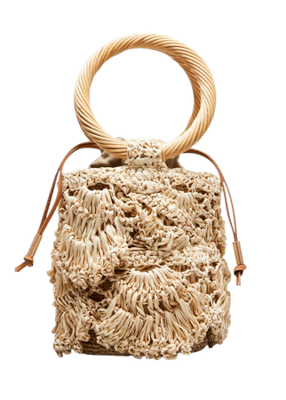 Aranaz Panuela Mini Crochet Raffia Bucket Bag - Bergdorf Goodman